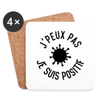 Je peux pas je suis positif - Dessous de verre (lot de 4) - blanc - Devant