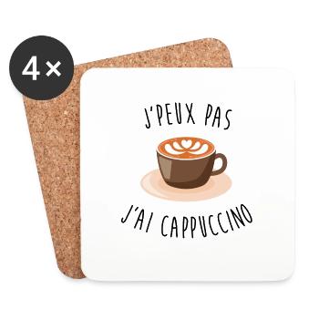 J'peux pas j'ai cappuccino - Dessous de verre (lot de 4) - blanc - Devant