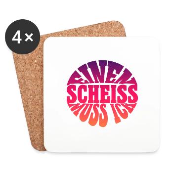 Einen Scheiss muss ich spruch Spruch einen scheiss - Untersetzer (4er-Set) - Weiß - Vorne