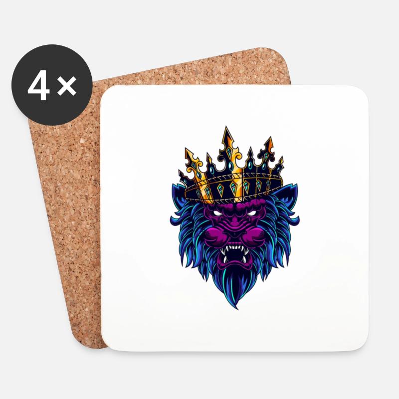 Gaming Lion - Untersetzer (4er-Set) - Weiß