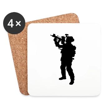 Special forces soldier, Spezialkräfte Soldat - Untersetzer (4er-Set) - Weiß - Vorne