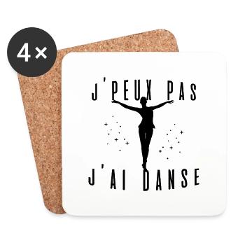 J peux pas j ai danse ballet idée cadeau tshirt - Dessous de verre (lot de 4) - blanc - Devant