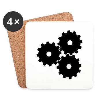 Gear Zahnrad Icon - Coasters (set of 4) - white - Front