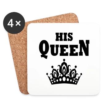 HIS QUEEN - Untersetzer (4er-Set) - Weiß - Vorne