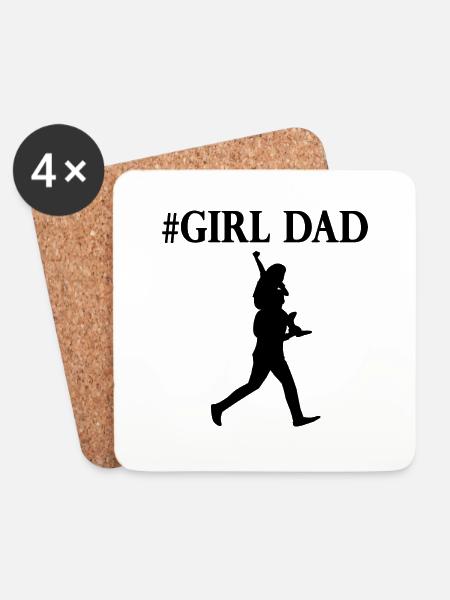 Mädchen Papa - Untersetzer (4er-Set) - Weiß