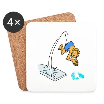 Diving From The Diving Board, diving. swimming, swimming - Coasters (set of 4) - white - Front