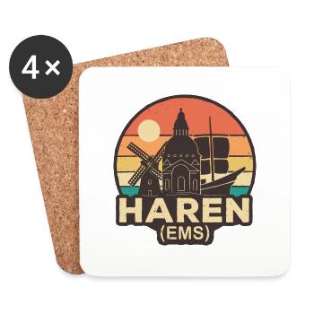 Haren (EMS) - Vintage - Coasters (set of 4) - white - Front