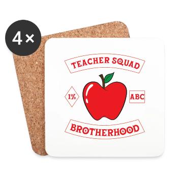 Funny teacher squad brotherhood appreciation gift - Untersetzer (4er-Set) - Weiß - Vorne