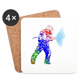 Firefighter fire brigade - Coasters (set of 4) - white - Front