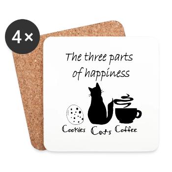 Happiness - Coasters (set of 4) - white - Front