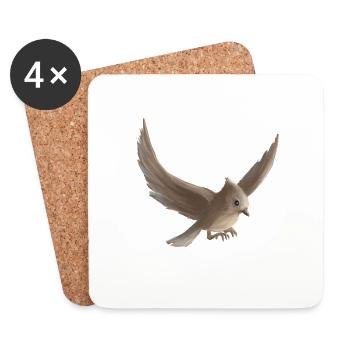 kleines vogel fliegen peniture - Untersetzer (4er-Set) - Weiß - Vorne