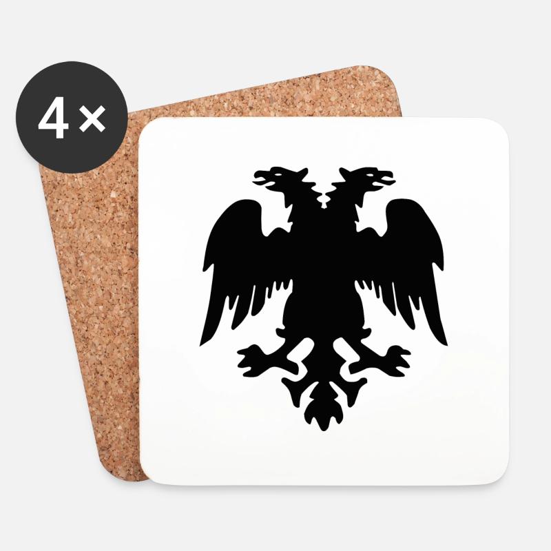 Shqiponjë - Untersetzer (4er-Set) - Weiß