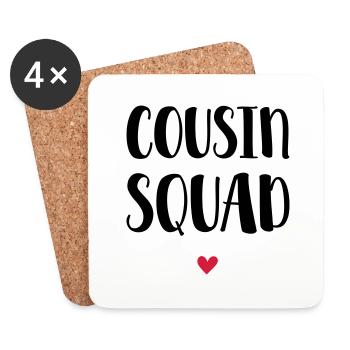 Cousin Squad / Cousin Crew / Cousins - Coasters (set of 4) - white - Front