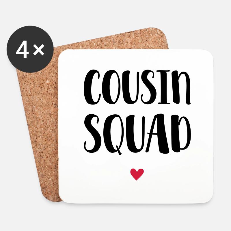 Cousin Squad / Cousin Crew / Cousinen - Untersetzer (4er-Set) - Weiß