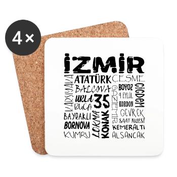 35 Izmir Türkiye - Coasters (set of 4) - white - Front