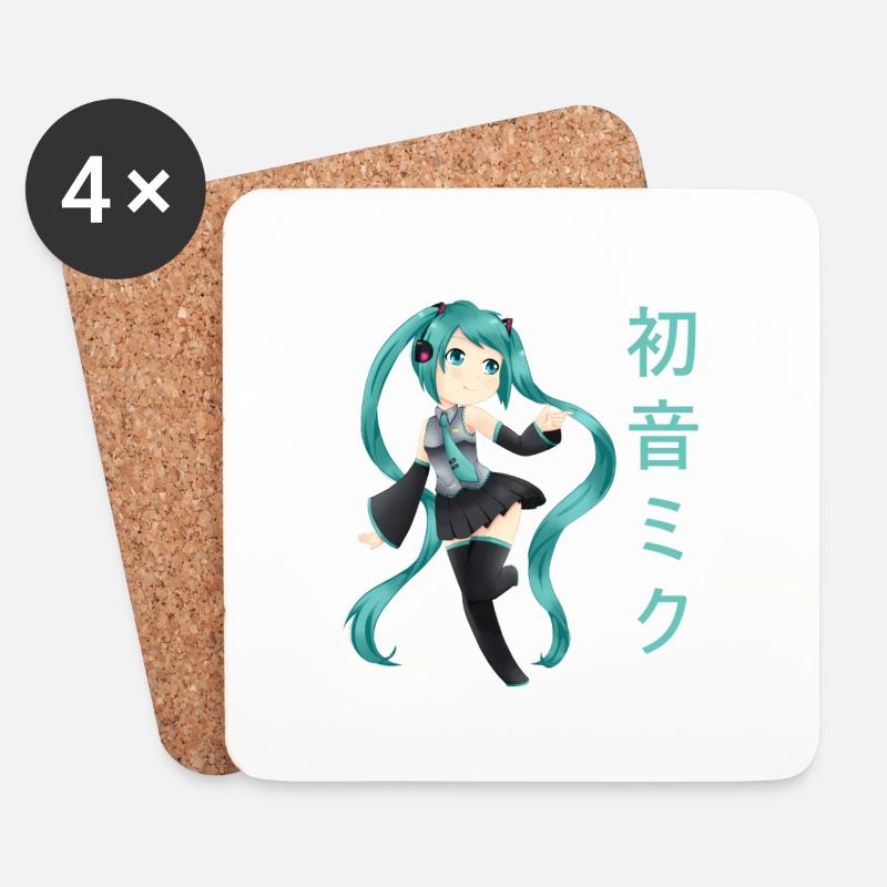 Hatsune Miku - Untersetzer (4er-Set) - Weiß