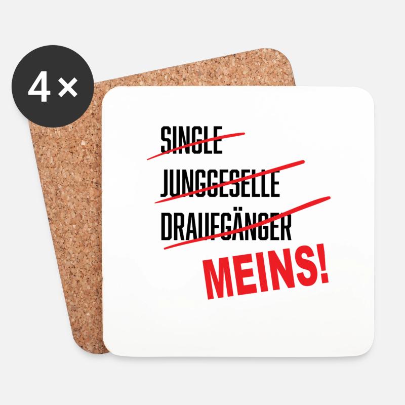 Beziehung - Untersetzer (4er-Set) - Weiß