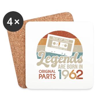 59 ans legends 1962 cadeau 59e anniversaire 1962 - Dessous de verre (lot de 4) - blanc - Devant