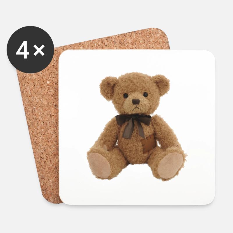 Teddybär 01 - Untersetzer (4er-Set) - Weiß