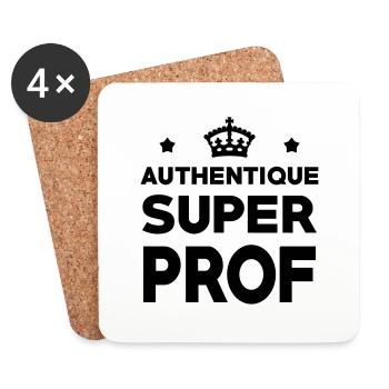 Authentique Super Prof - Dessous de verre (lot de 4) - blanc - Devant