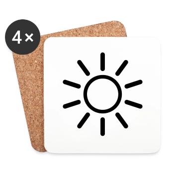 Sonne Strichzeichnung Form - Untersetzer (4er-Set) - Weiß - Vorne