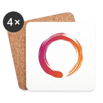 Zen Cirlce - Zen, Enso, Meditation, Buddhism - Coasters (set of 4) - white - Front