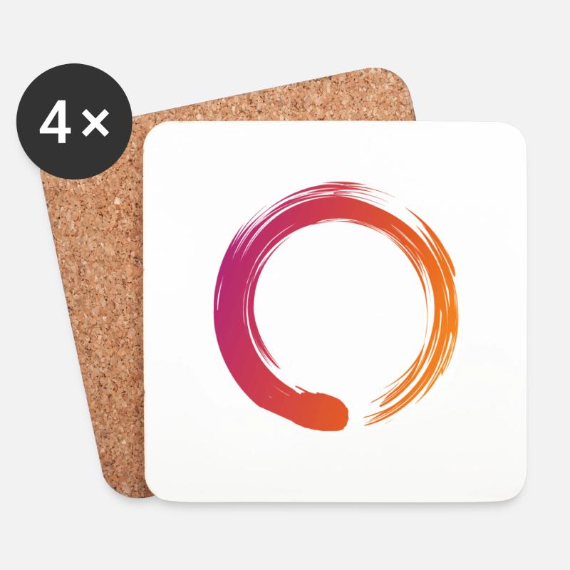 Zen Cirlce - Zen, Enso, Meditation, Buddhismus - Untersetzer (4er-Set) - Weiß
