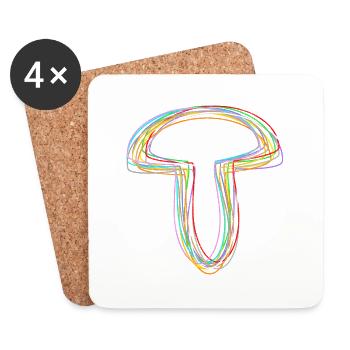 mushroom - Coasters (set of 4) - white - Front