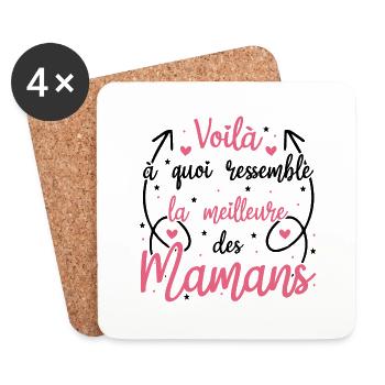 Voila à quoi ressemble la meilleure des mamans - Dessous de verre (lot de 4) - blanc - Devant