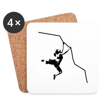 Femme dans le mur - Dessous de verre (lot de 4) - blanc - Devant
