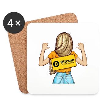 Bitcoin Accepted Here - Coasters (set of 4) - white - Front