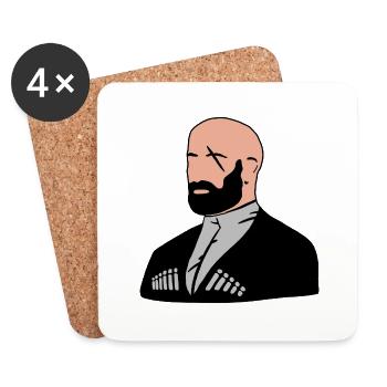BAYSANGUR Portrait - Dessous de verre (lot de 4) - blanc - Devant