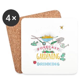 Garden gardener gardening - Coasters (set of 4) - white - Front