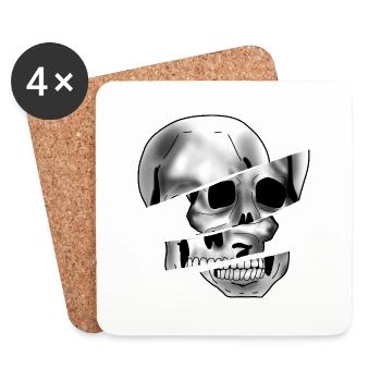 Skull - Untersetzer (4er-Set) - Weiß - Vorne