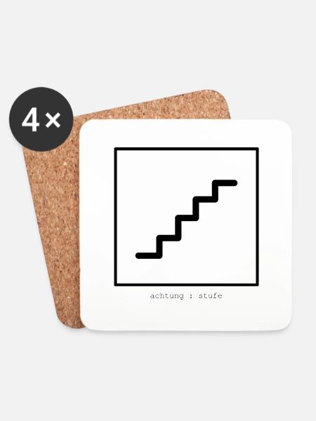 watch out step - Coasters (set of 4) - white
