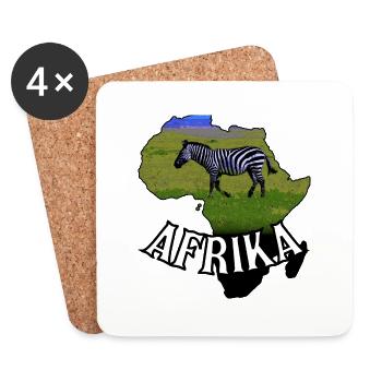 Zèbre Afrique I Tanzanie I Savane I Cadeau - Dessous de verre (lot de 4) - blanc - Devant