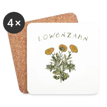 Löwenzahn Retro Blume Garten - Untersetzer (4er-Set) - Weiß - Vorne