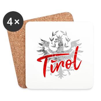 Tirol Tiroler Adler Wappen Retro - Untersetzer (4er-Set) - Weiß - Vorne