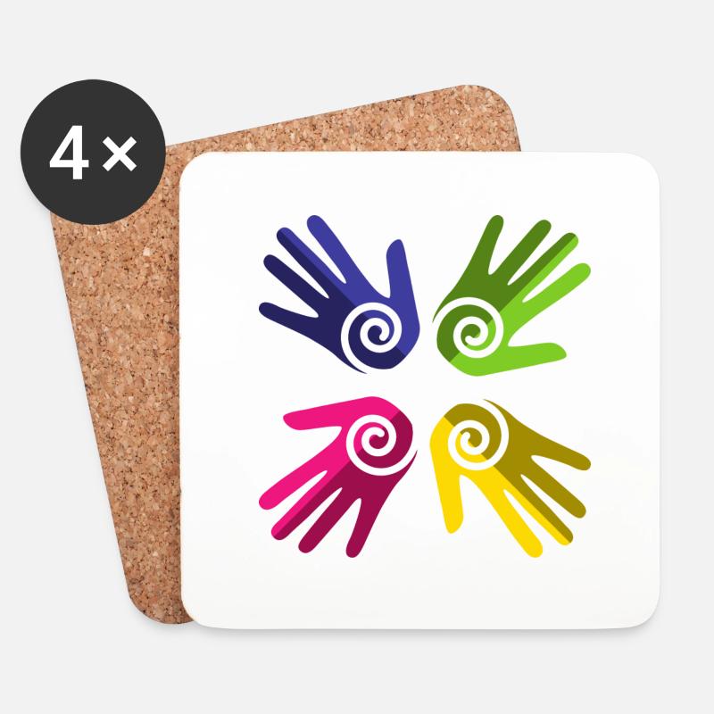 Pride Regenbogenfahne LGBT - Untersetzer (4er-Set) - Weiß