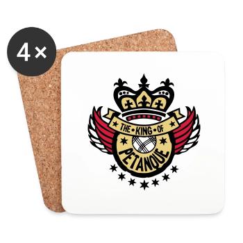 king könig petanque sport logo flügel puffer - Untersetzer (4er-Set) - Weiß - Vorne