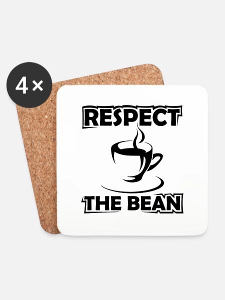 Respect The Bean - Untersetzer (4er-Set) - Weiß