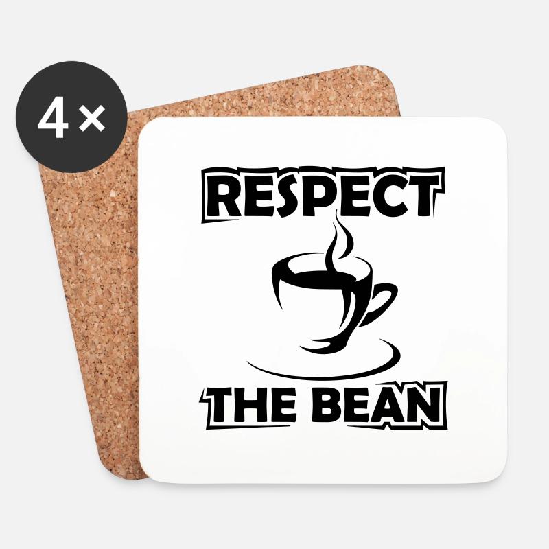 Respect The Bean - Untersetzer (4er-Set) - Weiß