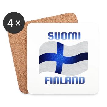 The flag of Finland / Blue Cross Flag - Coasters (set of 4) - white - Front