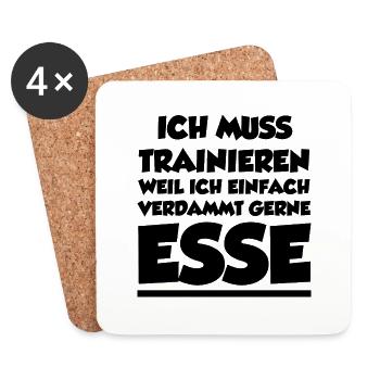 Lustiger Spruch Witzig Humor Geschenkidee Ironie - Untersetzer (4er-Set) - Weiß - Vorne