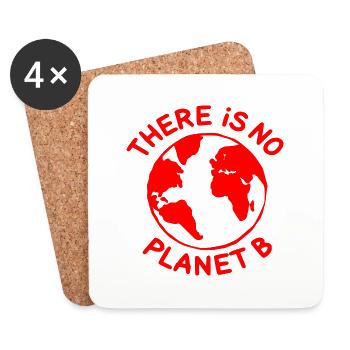 There is no planet B - Dessous de verre (lot de 4) - blanc - Devant