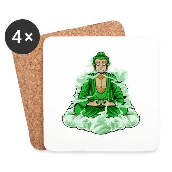 Weed Buddha Shirt - Untersetzer (4er-Set) - Weiß - Vorne