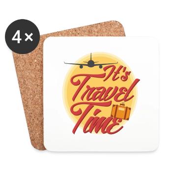 travel time - Coasters (set of 4) - white - Front