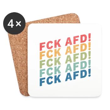 FCK AFD - Untersetzer (4er-Set) - Weiß - Vorne