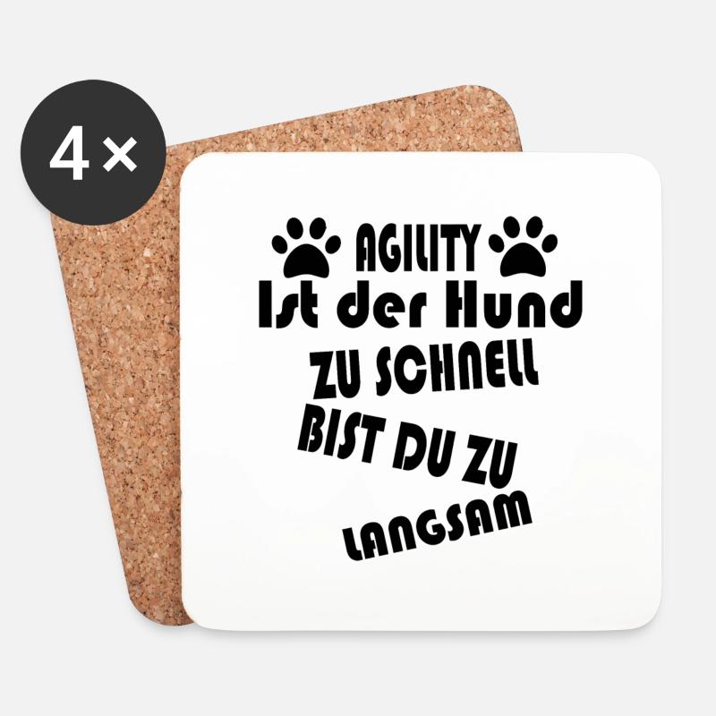Hund Dog Agility - Untersetzer (4er-Set) - Weiß