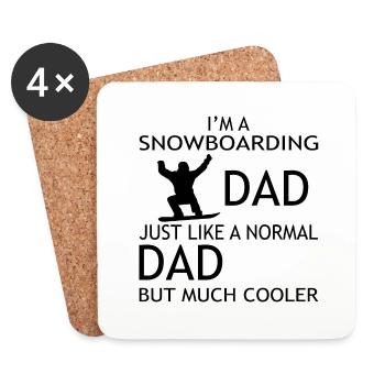 Snowboard Snowboarder - Dessous de verre (lot de 4) - blanc - Devant